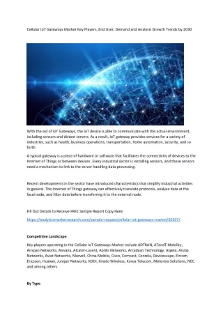 cellular iot gateways market key players end user