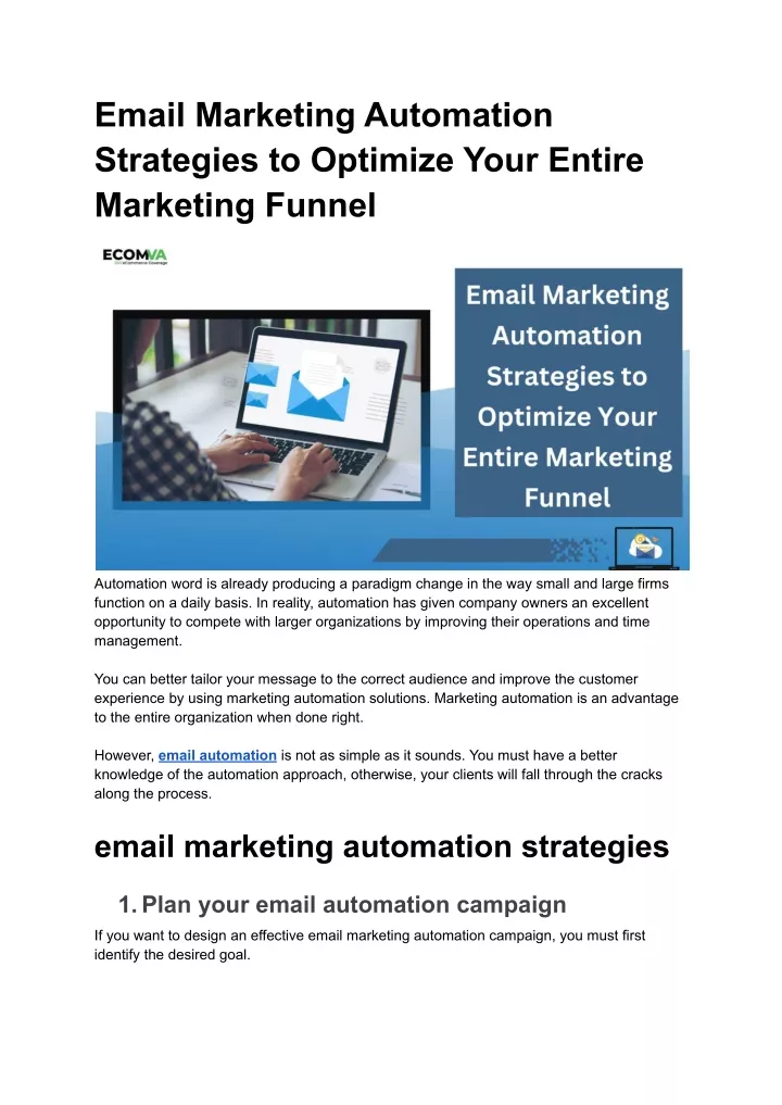 email marketing automation strategies to optimize