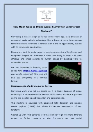 How Much Good is Drone Aerial Survey for Commercial Sectors?