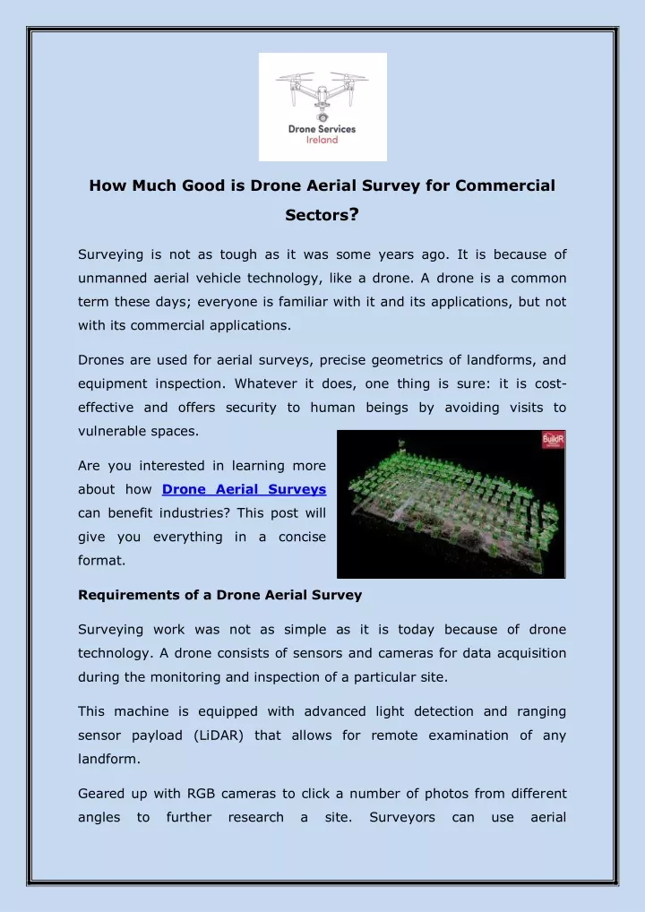 how much good is drone aerial survey