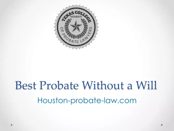 best probate without a will