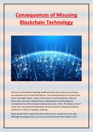 consequences of misusing blockchain technology