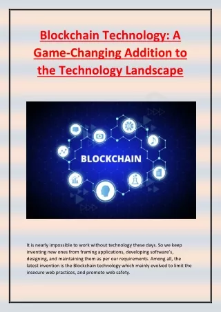blockchain technology a game changing addition