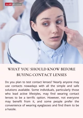 What You Should Know Before Buying Contact Lenses