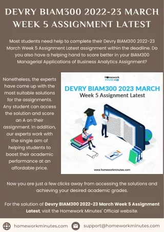 Devry BIAM300 2022-23 March Week 5 Assignment Latest