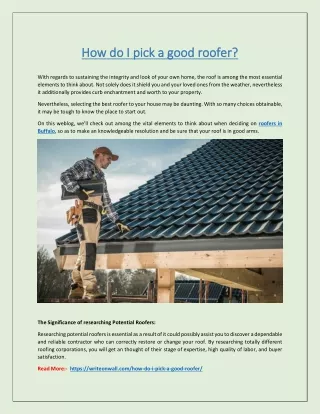 how do i pick a good roofer how do i pick a good