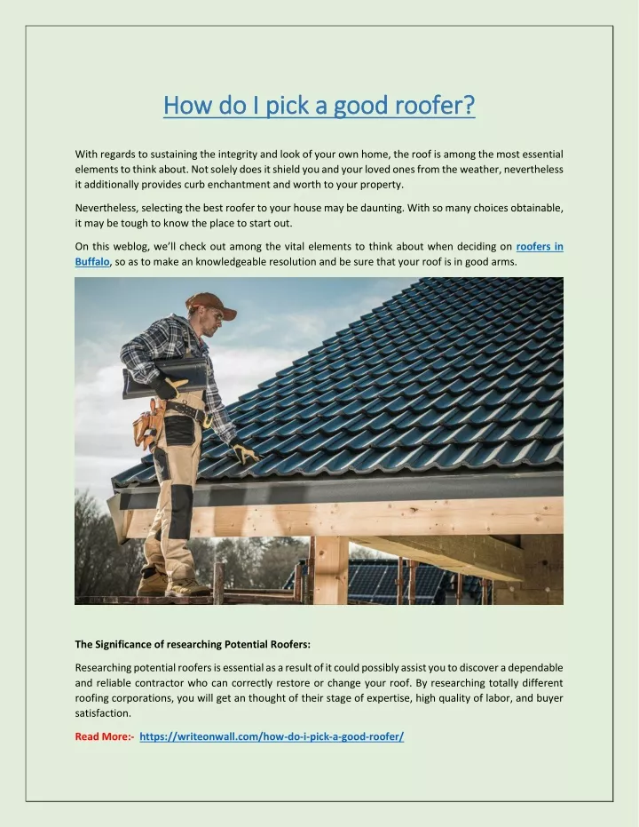 how do i pick a good roofer how do i pick a good