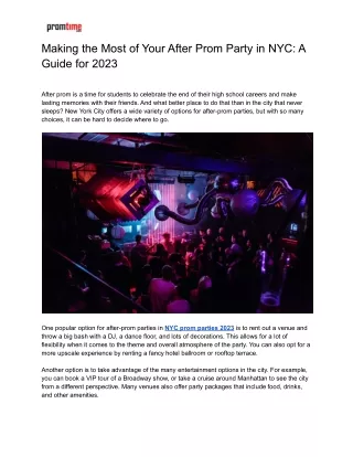 Making the Most of Your After Prom Party in NYC_ A Guide for 2023