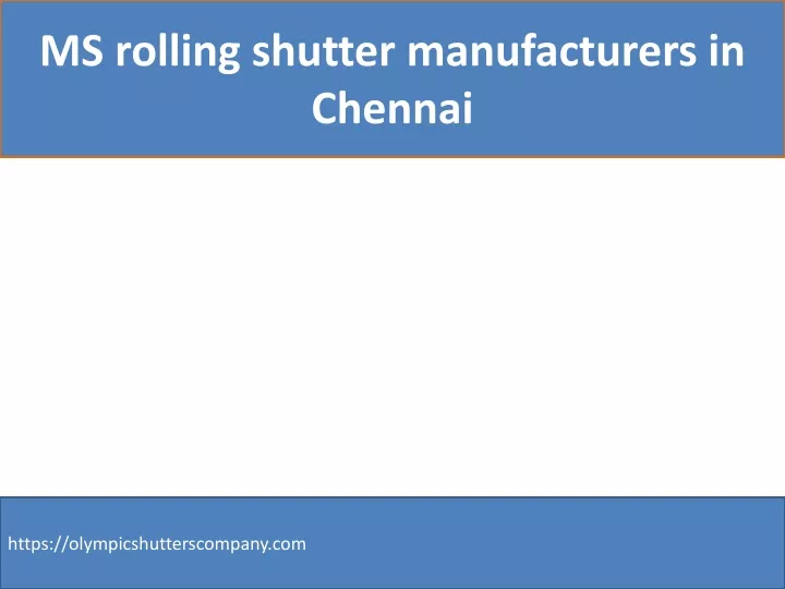 ms rolling shutter manufacturers in chennai