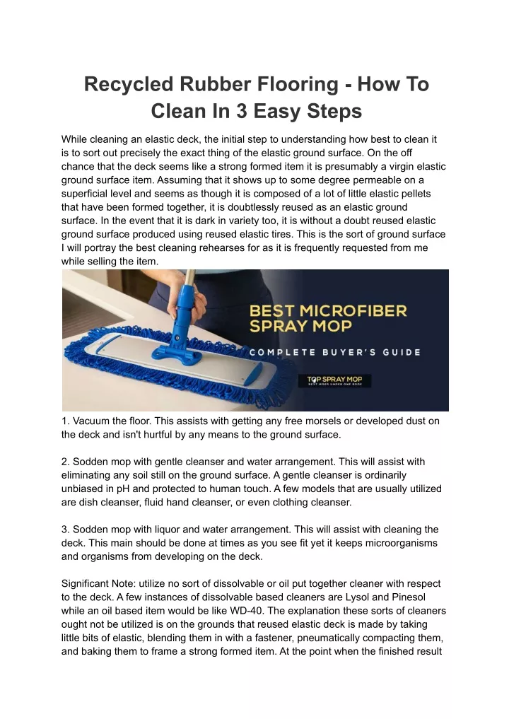 recycled rubber flooring how to clean in 3 easy