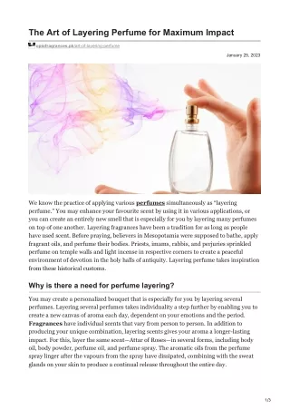 opiofragrances.pk-The Art of Layering Perfume for Maximum Impact