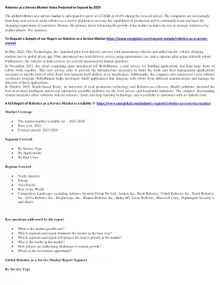 robotics as a service market value projected