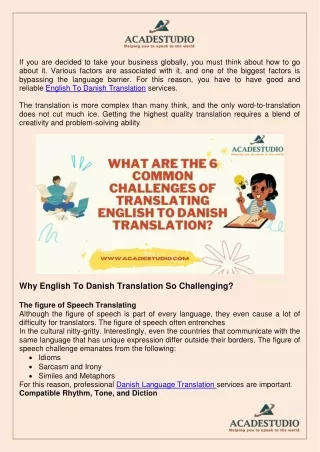 Challenges of Translating English To Danish Translation