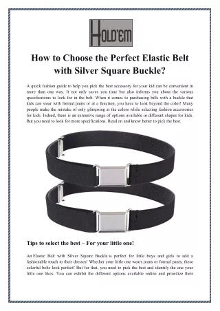 How to Choose the Perfect Elastic Belt with Silver Square Buckle