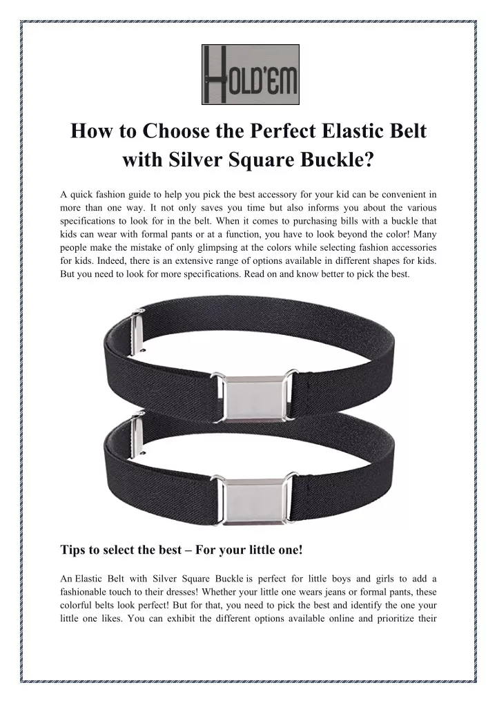 how to choose the perfect elastic belt with