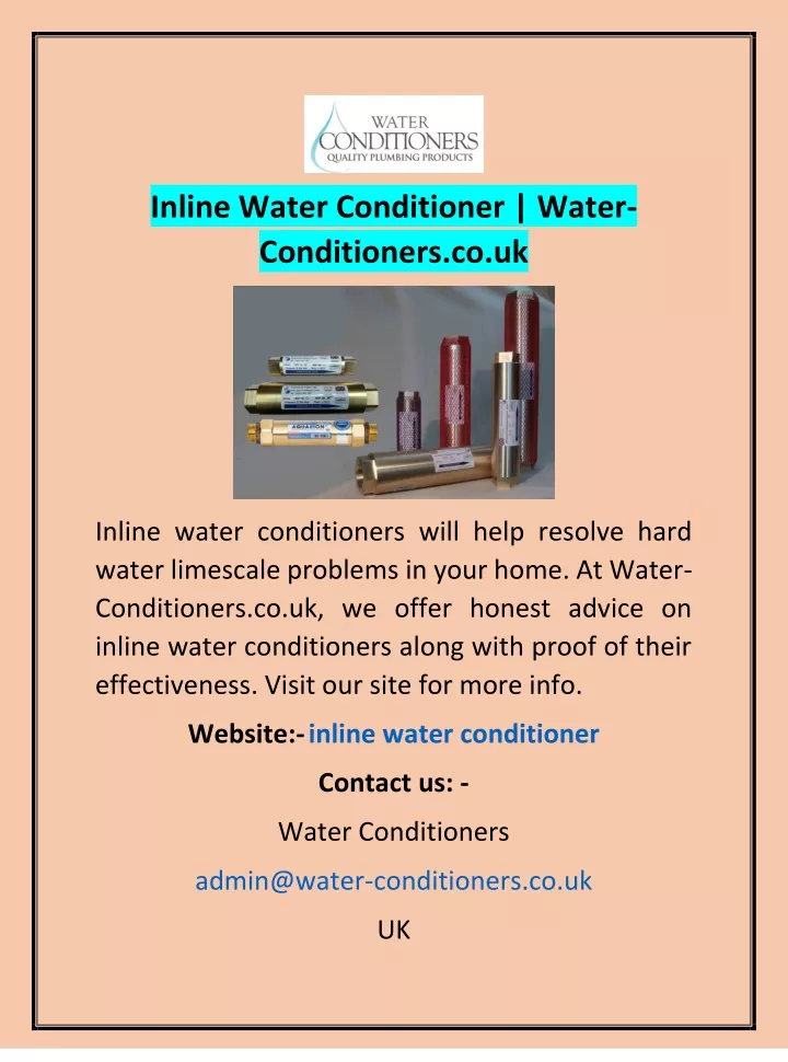 inline water conditioner water conditioners co uk