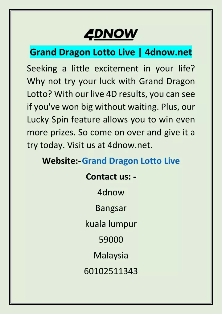 grand dragon lotto live 4dnow net