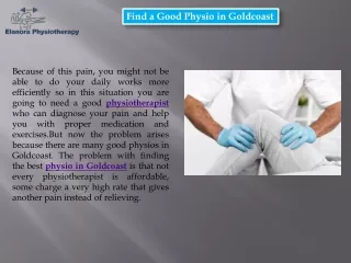 Find a Good Physio in Goldcoast