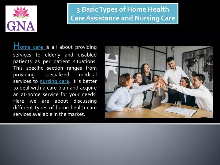 3 basic types of home health care assistance