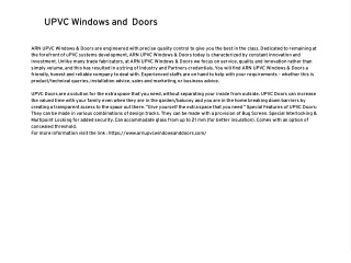 upvc windows and doors