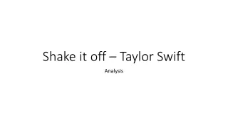 shake it off analysis