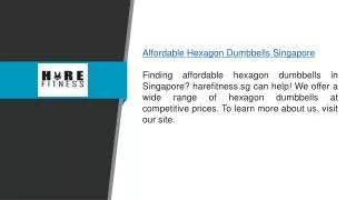 Affordable Hexagon Dumbbells Singapore  Harefitness.sg