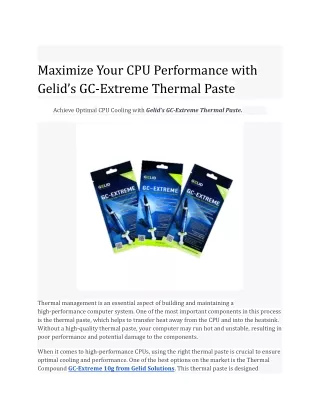 Gelid Solutions GC-Extreme Thermal Paste