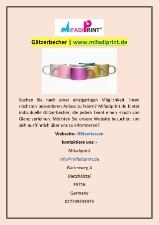 Glitzerbecher | www.mifadiprint.de