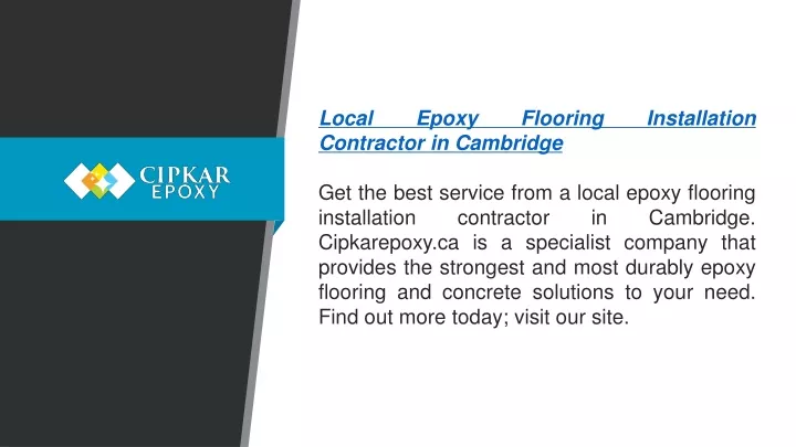 local epoxy flooring installation contractor