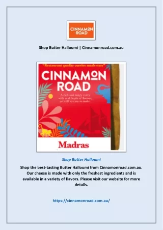 Shop Butter Halloumi | Cinnamonroad.com.au