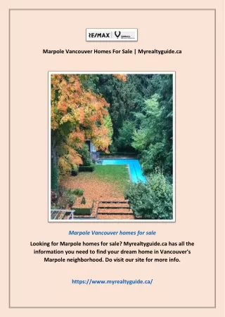 Marpole Vancouver Homes For Sale | Myrealtyguide.ca