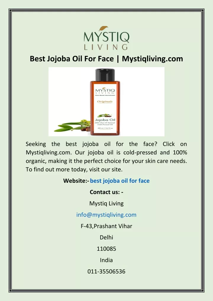 best jojoba oil for face mystiqliving com