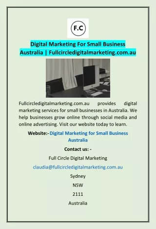 Digital Marketing For Small Business Australia | Fullcircledigitalmarketing.com.