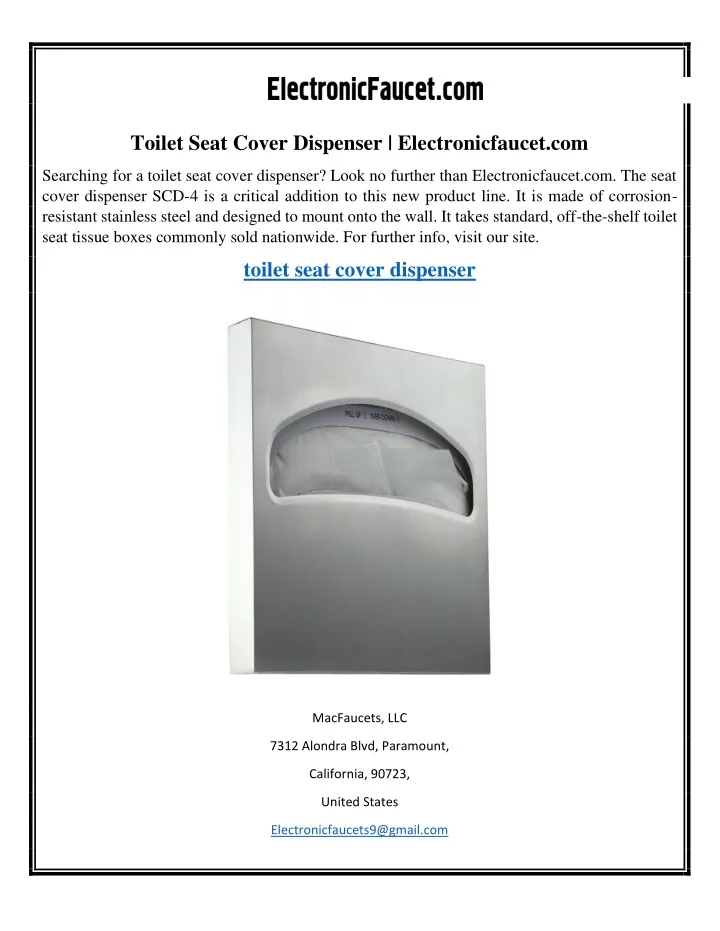 toilet seat cover dispenser electronicfaucet com