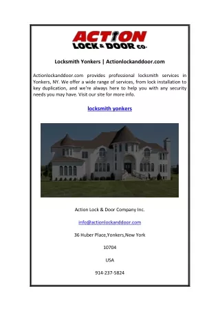 locksmith yonkers actionlockanddoor com