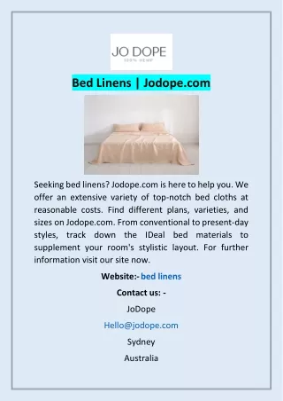 bed linens jodope com