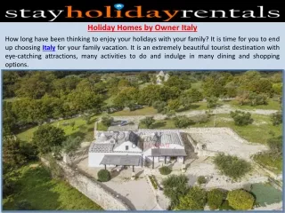 Holiday Homes by Owner Italy