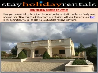 Italy Holiday Rentals by Owner
