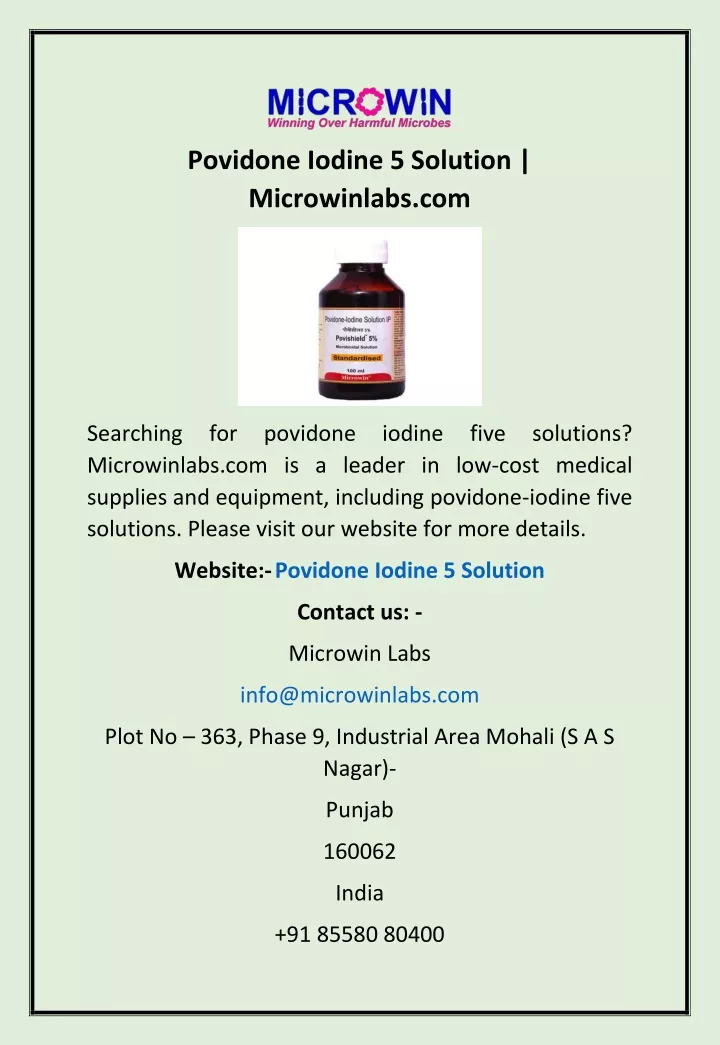 povidone iodine 5 solution microwinlabs com
