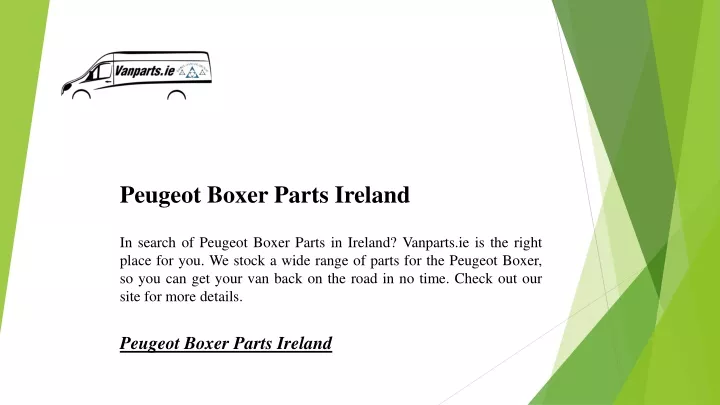 peugeot boxer parts ireland