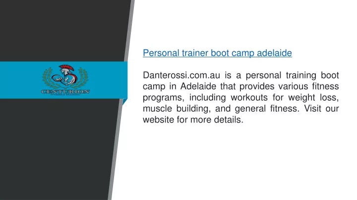 personal trainer boot camp adelaide danterossi