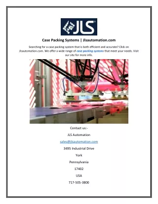 case packing systems jlsautomation com