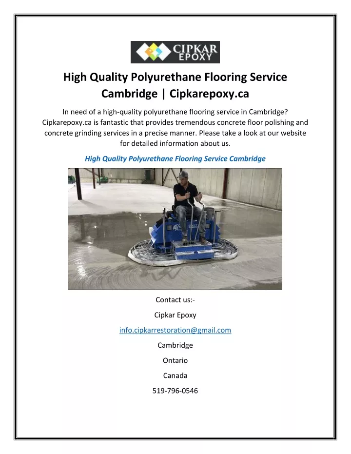 high quality polyurethane flooring service