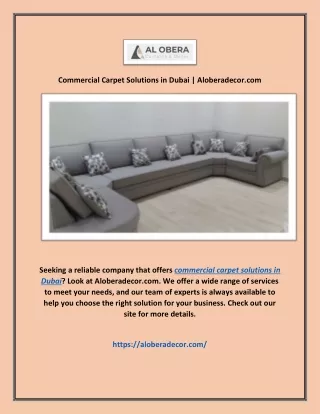 Commercial Carpet Solutions in Dubai | Aloberadecor.com