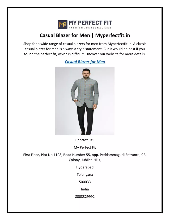 casual blazer for men myperfectfit in