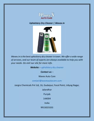 upholstery dry cleaner wavex in