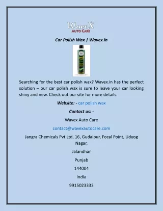 car polish wax wavex in