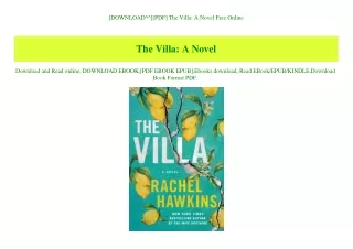 [DOWNLOAD^^][PDF] The Villa A Novel Free Online