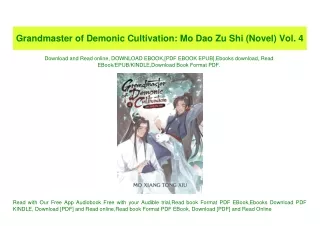 (READ-PDF!) Grandmaster of Demonic Cultivation Mo Dao Zu Shi (Novel) Vol. 4 [W.O.R.D]