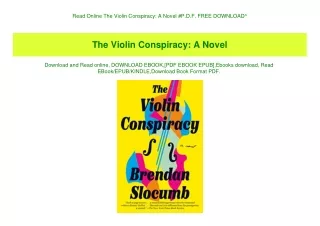 Read Online The Violin Conspiracy A Novel #P.D.F. FREE DOWNLOAD^